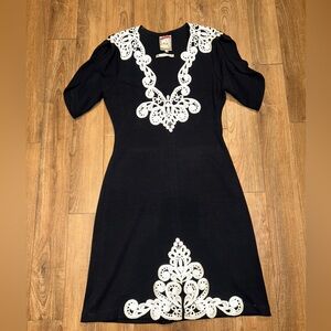 Yoana Baraschi Black and White Knit Dress | Size 8